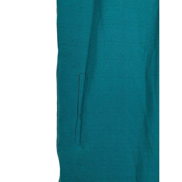 Leith Shift Dress Size S Teal Blue Boxy Pockets‎ V-Neck Woven Pleat Detail NWT - Picture 10 of 11